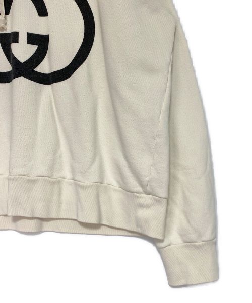 GUCCI（グッチ）GUCCI (グッチ) インターロッキングG フーデッドスウェットシャツ アイボリー サイズ:Lの古着・服飾アイテム