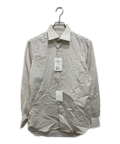 UNITED ARROWS（ユナイテッドアローズ）UNITED ARROWS (ユナイテッドアローズ) イージーケア AG タッタソール セミワイドカラーシャツ -抗菌防臭- イエロー×ホワイト サイズ:38 未使用品の古着・服飾アイテム