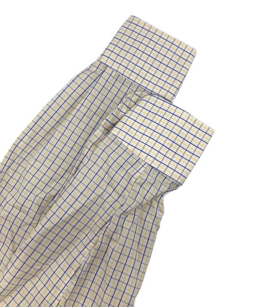 UNITED ARROWS（ユナイテッドアローズ）UNITED ARROWS (ユナイテッドアローズ) イージーケア AG タッタソール セミワイドカラーシャツ -抗菌防臭- イエロー×ホワイト サイズ:38 未使用品の古着・服飾アイテム