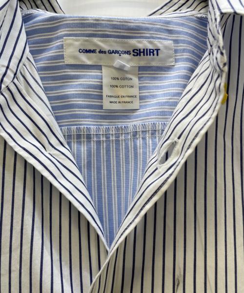 COMME des GARCONS SHIRT（コムデギャルソンシャツ）COMME des GARCONS SHIRT (コムデギャルソンシャツ) スリーブドッキングストライプシャツ ホワイト サイズ:Mの古着・服飾アイテム