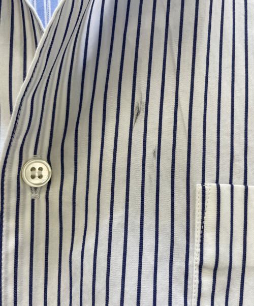 COMME des GARCONS SHIRT（コムデギャルソンシャツ）COMME des GARCONS SHIRT (コムデギャルソンシャツ) スリーブドッキングストライプシャツ ホワイト サイズ:Mの古着・服飾アイテム