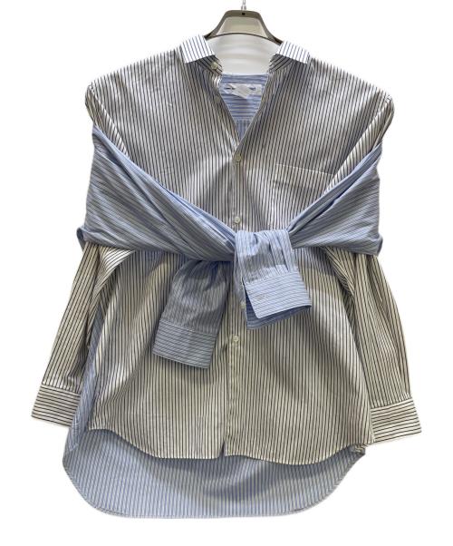 COMME des GARCONS SHIRT（コムデギャルソンシャツ）COMME des GARCONS SHIRT (コムデギャルソンシャツ) スリーブドッキングストライプシャツ ホワイト サイズ:Mの古着・服飾アイテム