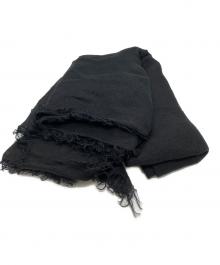 ASAUCE MELER（アソースメレ）の古着「リネンフリンジストール」｜ブラック