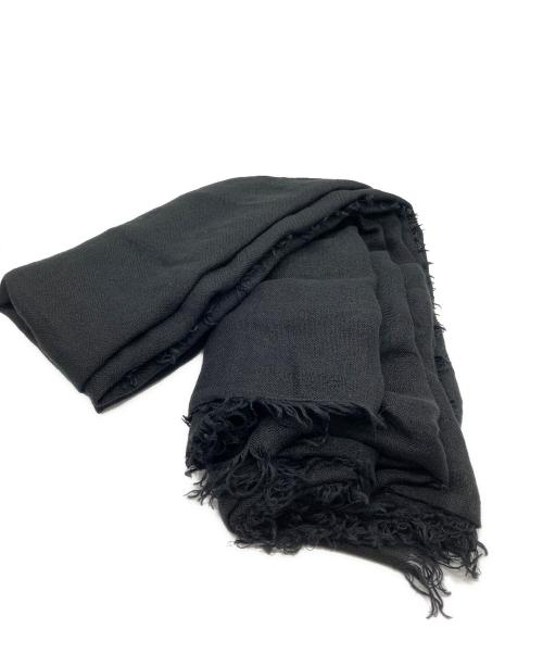 ASAUCE MELER（アソースメレ）ASAUCE MELER (アソースメレ) リネンフリンジストール ブラックの古着・服飾アイテム