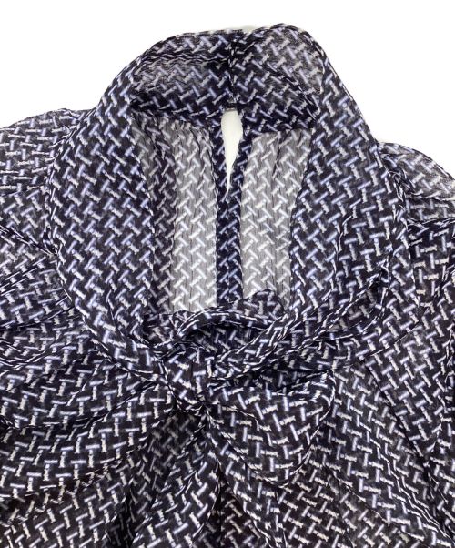 Noble（ノーブル）Noble (ノーブル) ジオメトリックボーブラウス ネイビー サイズ:Freeの古着・服飾アイテム