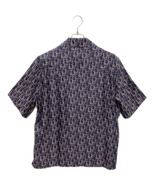 DIOR HOMME（ディオール オム）DIOR HOMME (ディオール オム) パールオブリークロゴ総柄半袖シャツ ネイビー サイズ:39の古着・服飾アイテム