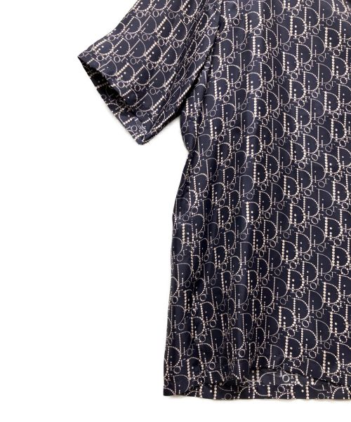 DIOR HOMME（ディオール オム）DIOR HOMME (ディオール オム) パールオブリークロゴ総柄半袖シャツ ネイビー サイズ:39の古着・服飾アイテム