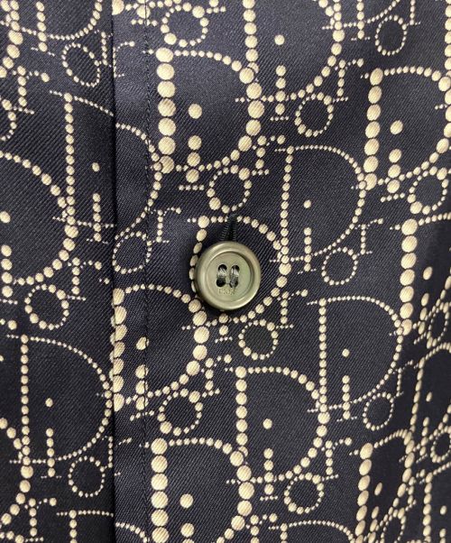 DIOR HOMME（ディオール オム）DIOR HOMME (ディオール オム) パールオブリークロゴ総柄半袖シャツ ネイビー サイズ:39の古着・服飾アイテム