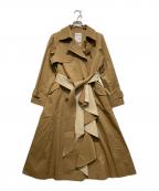 HER LIP TOハーリップトゥ）の古着「Gaba Ruffled cotton Trench Coat / トレンチコート」｜キャメル