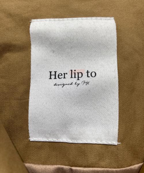 HER LIP TO（ハーリップトゥ）HER LIP TO (ハーリップトゥ) Gaba Ruffled cotton Trench Coat / トレンチコート キャメル サイズ:Sの古着・服飾アイテム