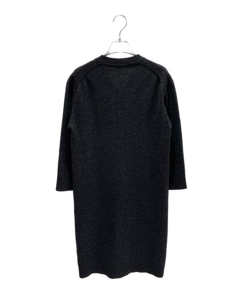 HERMES（エルメス）HERMES (エルメス) Vネックカシミヤニットワンピース グレー サイズ:36の古着・服飾アイテム