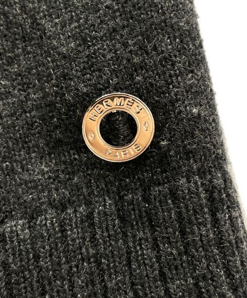 HERMES（エルメス）HERMES (エルメス) Vネックカシミヤニットワンピース グレー サイズ:36の古着・服飾アイテム