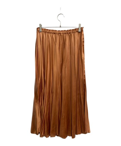 BALLSEY（ボールジィ）BALLSEY (ボールジィ) レザーライクサテンプリーツミディスカート オレンジ サイズ:36の古着・服飾アイテム