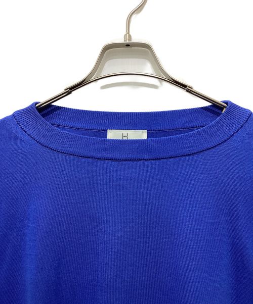 HERILL（ヘリル）HERILL (ヘリル) スビンコットン ツイスト オーバルネックニット ブルーの古着・服飾アイテム