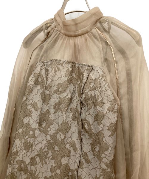 FRAY ID（フレイ アイディー）FRAY ID (フレイ アイディー) グロッシーレースジャガードマーメイドワンピース ベージュ サイズ:SIZE 0の古着・服飾アイテム