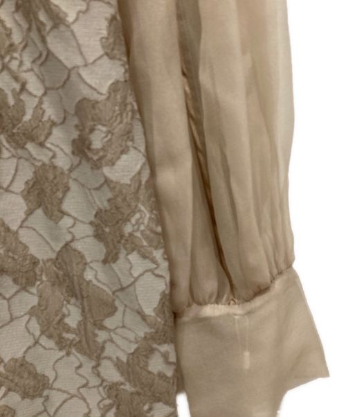 FRAY ID（フレイ アイディー）FRAY ID (フレイ アイディー) グロッシーレースジャガードマーメイドワンピース ベージュ サイズ:SIZE 0の古着・服飾アイテム