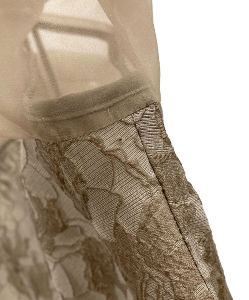 FRAY ID（フレイ アイディー）FRAY ID (フレイ アイディー) グロッシーレースジャガードマーメイドワンピース ベージュ サイズ:SIZE 0の古着・服飾アイテム