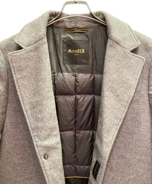 MOORER（ムーレー）MOORER (ムーレー) カシミヤウール ダウンチェスターコート ブラウン サイズ:48の古着・服飾アイテム