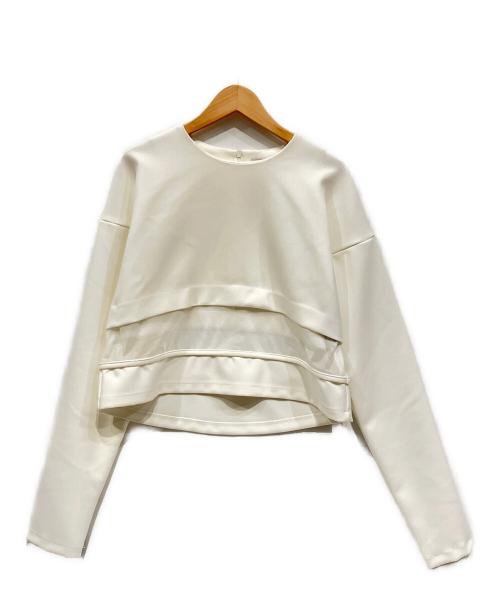 UN3D.（アンスリード）UN3D. (アンスリード) シアーミックストップ ホワイト サイズ:Freeの古着・服飾アイテム