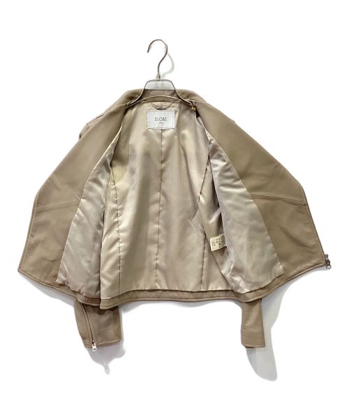 SLOBE IENA（スローブ イエナ）SLOBE IENA (スローブ イエナ) LEATHER RIDERS BLOUSON ベージュ サイズ:38の古着・服飾アイテム
