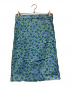 PRADAプラダ）の古着「フラワープリントスカート」｜ブルー