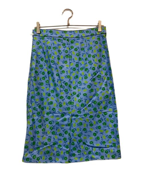 PRADA（プラダ）PRADA (プラダ) フラワープリントスカート ブルー サイズ:40sの古着・服飾アイテム
