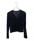 Plageプラージュ）の古着「SHEER Vネックカーディガン」｜ブラック