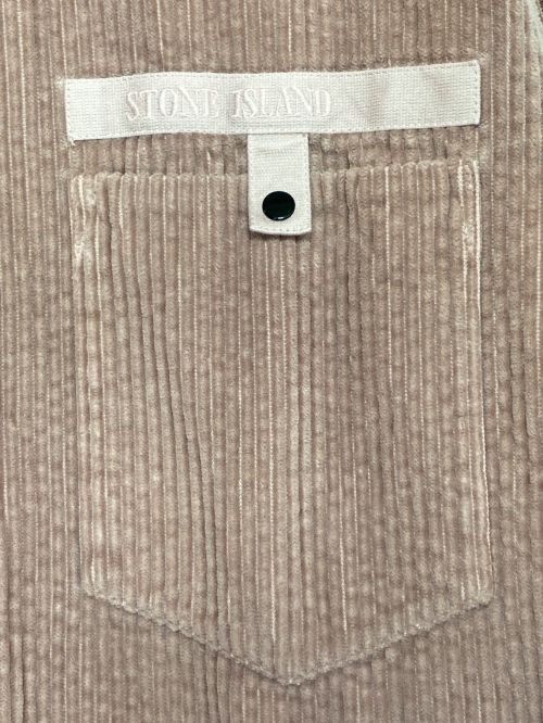STONE ISLAND（ストーンアイランド）STONE ISLAND (ストーンアイランド) Cord OverShirt ピンク サイズ:Lの古着・服飾アイテム