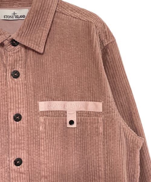 STONE ISLAND（ストーンアイランド）STONE ISLAND (ストーンアイランド) Cord OverShirt ピンク サイズ:Lの古着・服飾アイテム