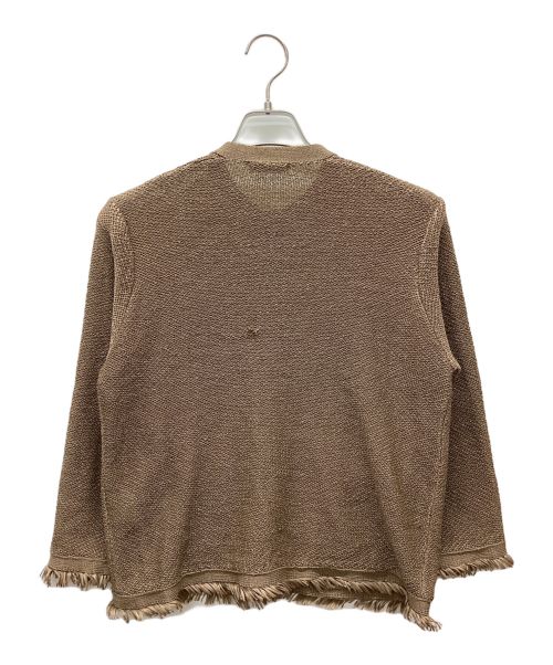 allureville（アルアバイル）allureville (アルアバイル) カノコメッシュクルーカーディガン ブラウン サイズ:2の古着・服飾アイテム