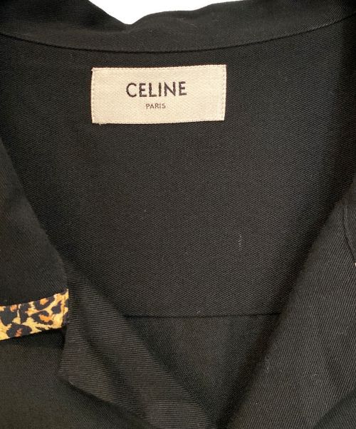 CELINE（セリーヌ）CELINE (セリーヌ) 22AW ルーズボーリング レーヨンツイル シャツ ブラック×ブラウン サイズ:42の古着・服飾アイテム