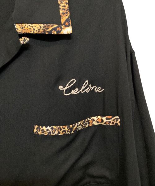CELINE（セリーヌ）CELINE (セリーヌ) 22AW ルーズボーリング レーヨンツイル シャツ ブラック×ブラウン サイズ:42の古着・服飾アイテム