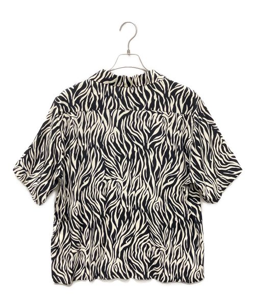 CELINE（セリーヌ）CELINE (セリーヌ) ゼブラ柄/ビスコース/ハワイアンシャツ ホワイト×ブラック サイズ:42の古着・服飾アイテム
