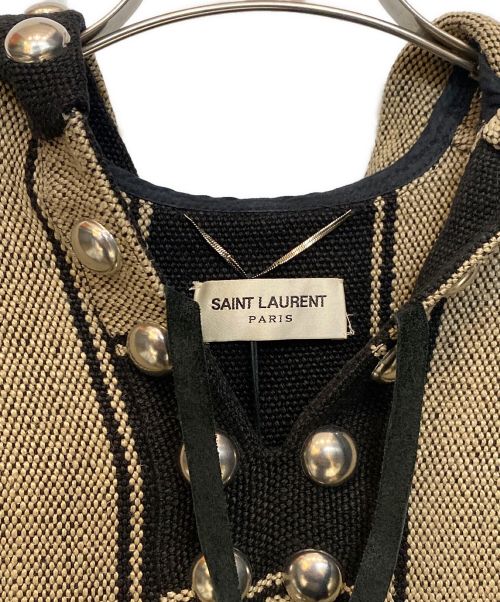 Saint Laurent Paris（サンローランパリ）Saint Laurent Paris (サンローランパリ) メキシカンパーカー/15SS/エディ期/Archive ベージュ×ブラック サイズ:Sの古着・服飾アイテム