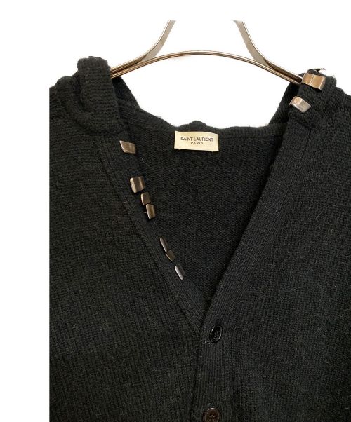 Saint Laurent Paris（サンローランパリ）Saint Laurent Paris (サンローランパリ) メタルクリップ フーデッドカーディガン/13AW/エディ期/Archive ブラック サイズ:Ｓの古着・服飾アイテム