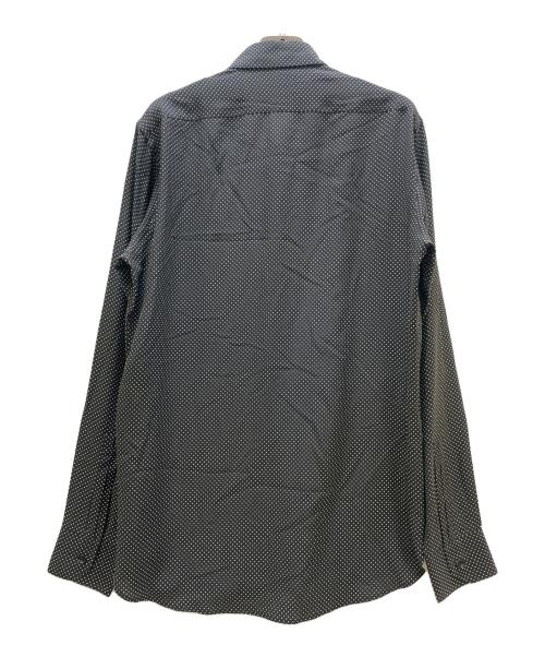 Saint Laurent Paris（サンローランパリ）Saint Laurent Paris (サンローランパリ) マイクロドットシルクシャツ ブラック サイズ:39 未使用品の古着・服飾アイテム