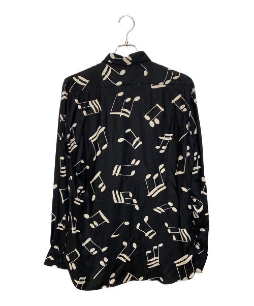 Saint Laurent Paris（サンローランパリ）Saint Laurent Paris (サンローランパリ) 16AW 音符総柄レーヨンシャツ/エディ期/Archive ブラック×ホワイト サイズ:40の古着・服飾アイテム