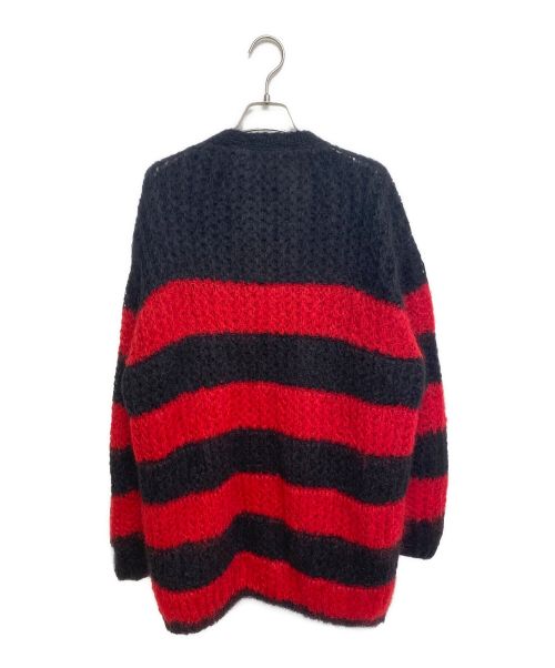 Saint Laurent Paris（サンローランパリ）Saint Laurent Paris (サンローランパリ) モヘヤカーディガン/13AW/エディ期/Archive レッド×ブラック サイズ:XSの古着・服飾アイテム