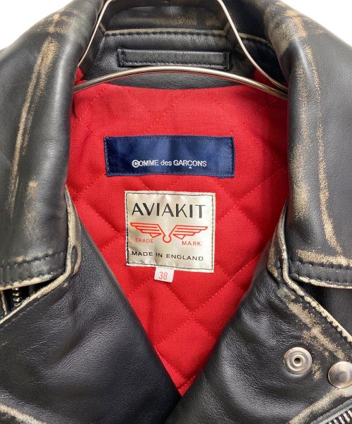 COMME des GARCONS（コムデギャルソン）COMME des GARCONS (コムデギャルソン) Lewis Leathers (ルイスレザース) ライトニング/ダブルライダースジャケット ブラック サイズ:38の古着・服飾アイテム