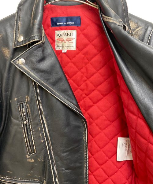COMME des GARCONS（コムデギャルソン）COMME des GARCONS (コムデギャルソン) Lewis Leathers (ルイスレザース) ライトニング/ダブルライダースジャケット ブラック サイズ:38の古着・服飾アイテム