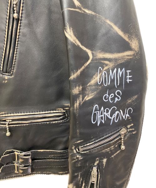 COMME des GARCONS（コムデギャルソン）COMME des GARCONS (コムデギャルソン) Lewis Leathers (ルイスレザース) ライトニング/ダブルライダースジャケット ブラック サイズ:38の古着・服飾アイテム