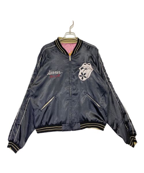 テーラー東洋（テーラートウヨウ）テーラー東洋 (テーラートウヨウ) THE ROLLING STONES (ザ ローリングストーンズ) ストーンズスカジャン ピンク×ブラック サイズ:XLの古着・服飾アイテム