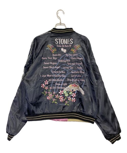 テーラー東洋（テーラートウヨウ）テーラー東洋 (テーラートウヨウ) THE ROLLING STONES (ザ ローリングストーンズ) ストーンズスカジャン ピンク×ブラック サイズ:XLの古着・服飾アイテム