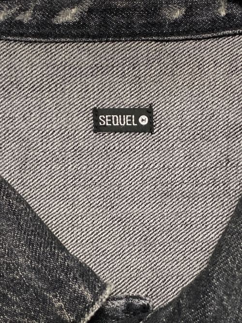 SEQUEL（シークエル）SEQUEL (シークエル) FRAGMENT DESIGN (フラグメントデザイン) DAMAGE DENIM JACKET ブラック サイズ:Lの古着・服飾アイテム