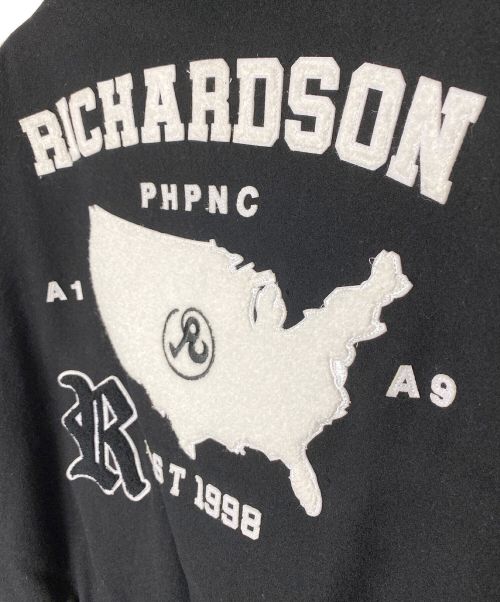 Richardson（リチャードソン）Richardson (リチャードソン) VARSITY JACKET ブラック×ホワイト サイズ:Lの古着・服飾アイテム
