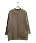 theoryセオリー）の古着「ノーカラーウールコート」｜ベージュ