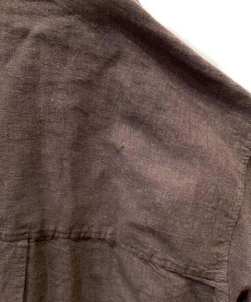 TSUHARU by samansa Mos2（ツハル バイ サマンサモスモス）TSUHARU by samansa Mos2 (ツハル バイ サマンサモスモス) リネンコットンビッグジャケット ダークブラウン サイズ:Fの古着・服飾アイテム