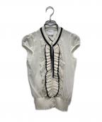 RED VALENTINOレッドヴァレンティノ）の古着「ノースリーブニット」｜アイボリー×ブラック