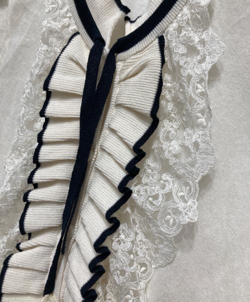 RED VALENTINO（レッドヴァレンティノ）RED VALENTINO (レッドヴァレンティノ) ノースリーブニット アイボリー×ブラック サイズ:不明の古着・服飾アイテム