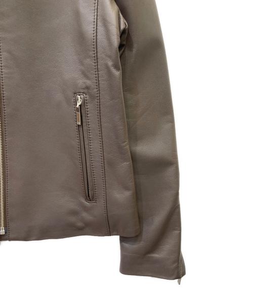 Aquascutum（アクアスキュータム）Aquascutum (アクアスキュータム) レザーライダースジャケット ブラウン サイズ:SIZE 6の古着・服飾アイテム
